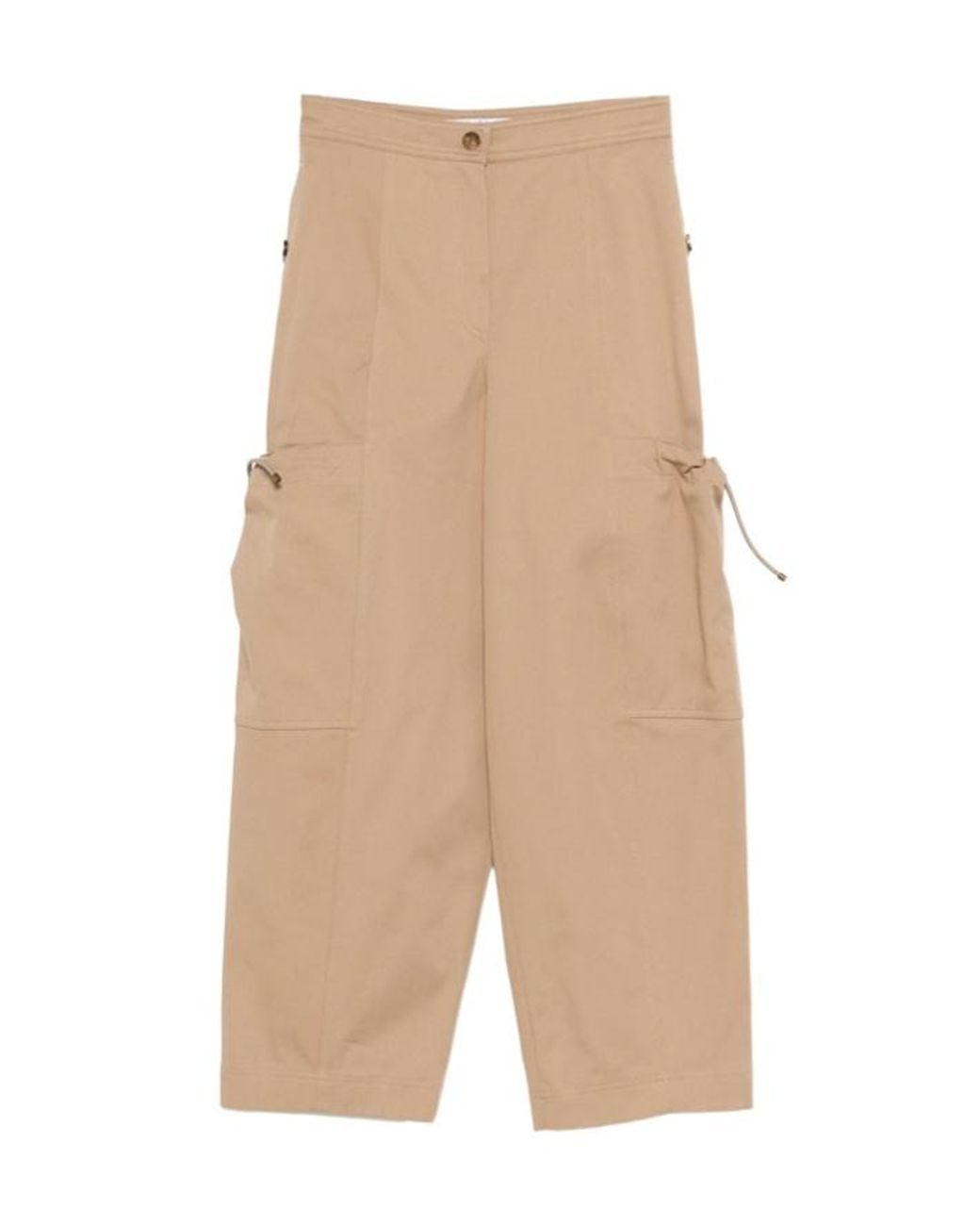 Max Mara Natural Drawstring Pocket Cargo Pants