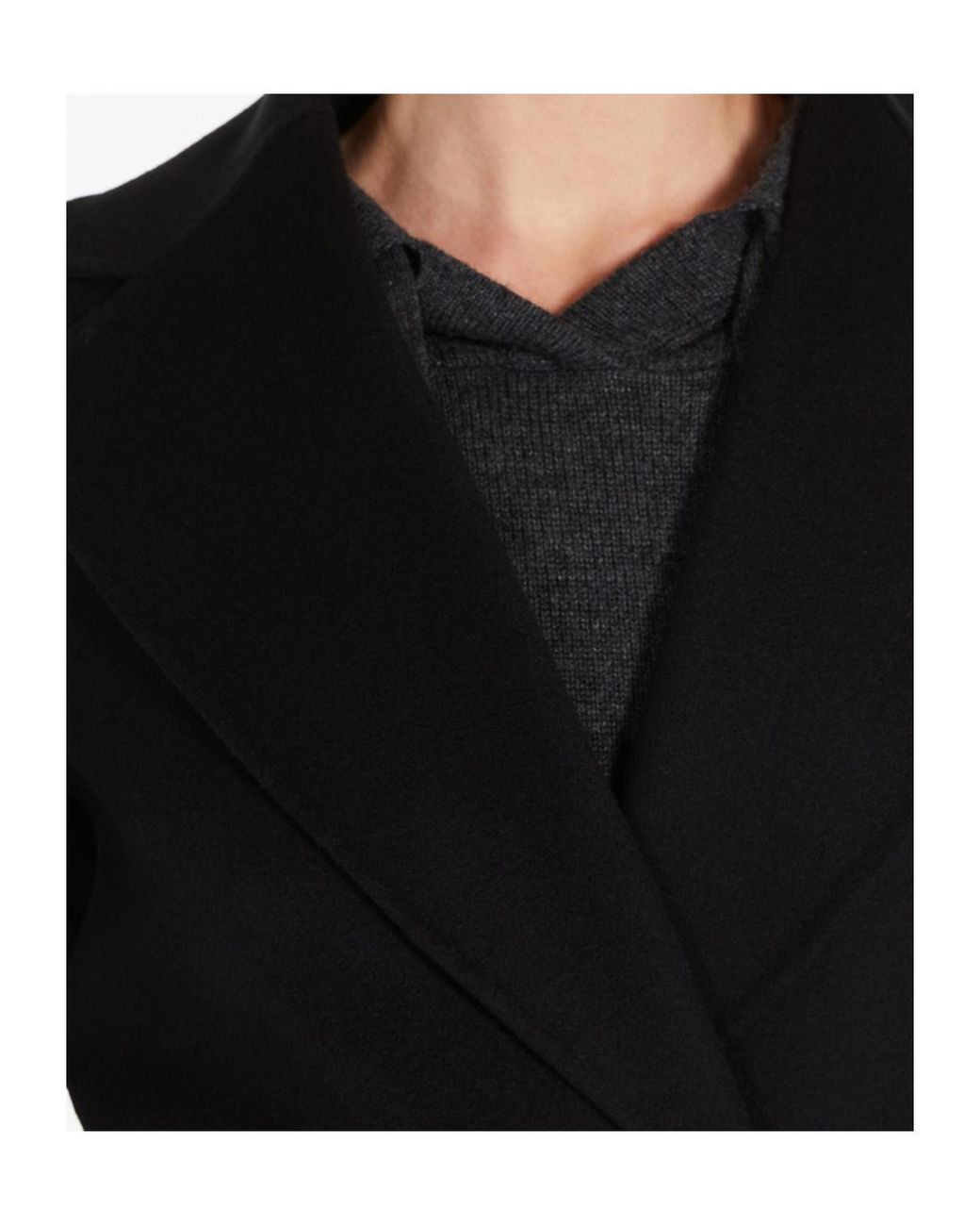 Max Mara Black Wool Robe Overcoat