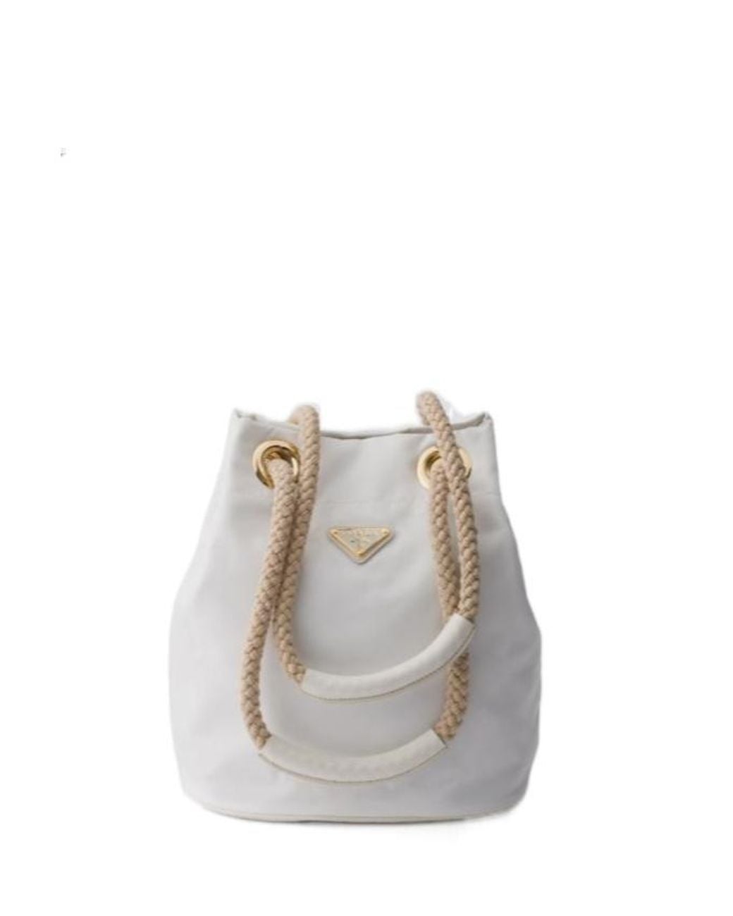 Prada White Mariner Re-Nylon Small Bucket Bag