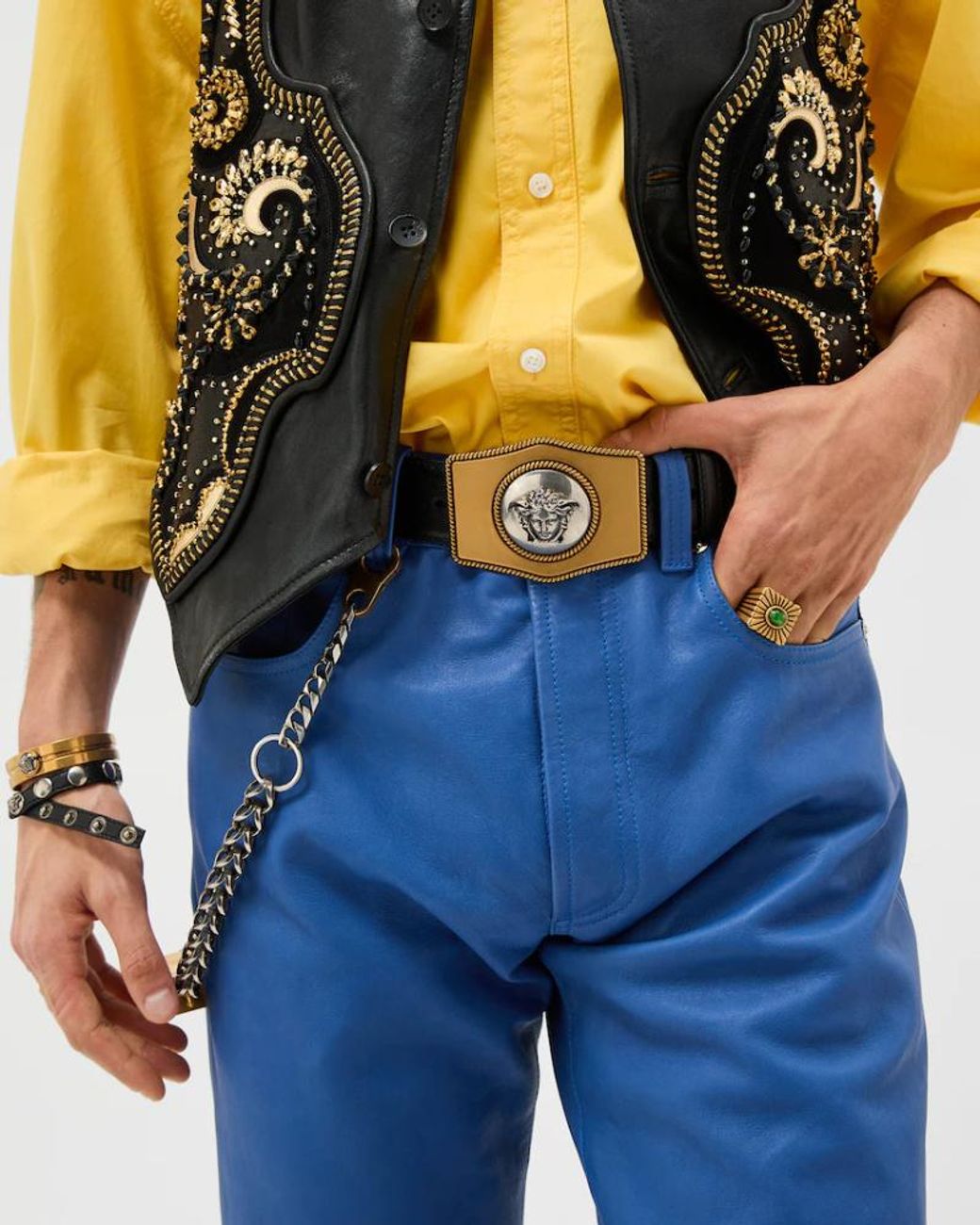 Versace Black Medusa Buckle Belt for men