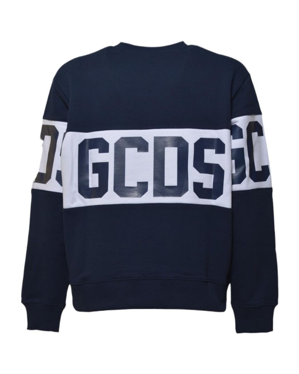 Gcds Blue Logo Band Crewneck Sweatshirt for men