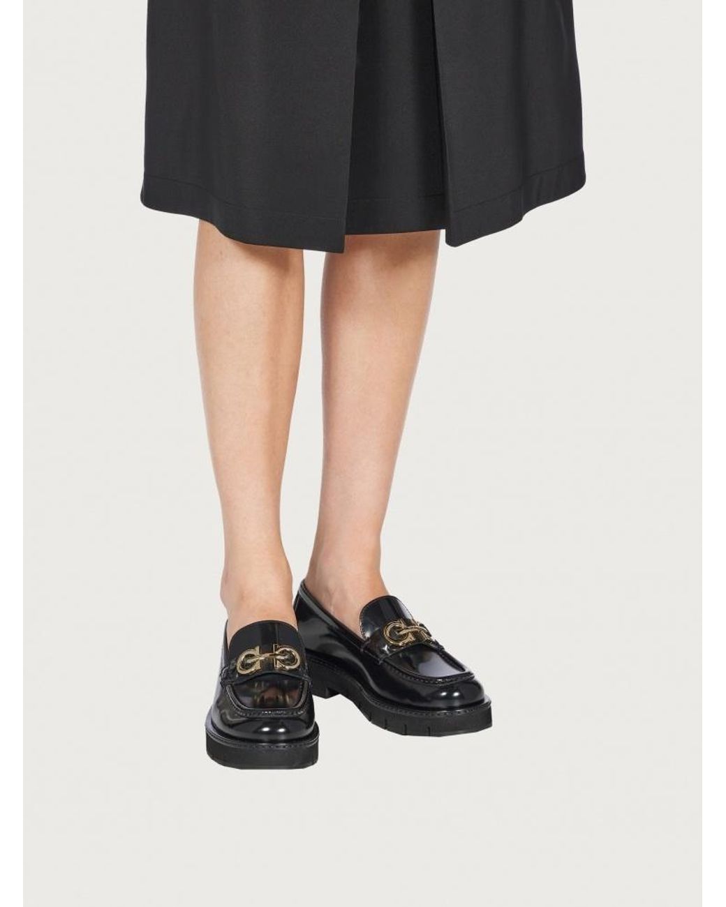 Ferragamo Black Ferragamo Gancini Loafers