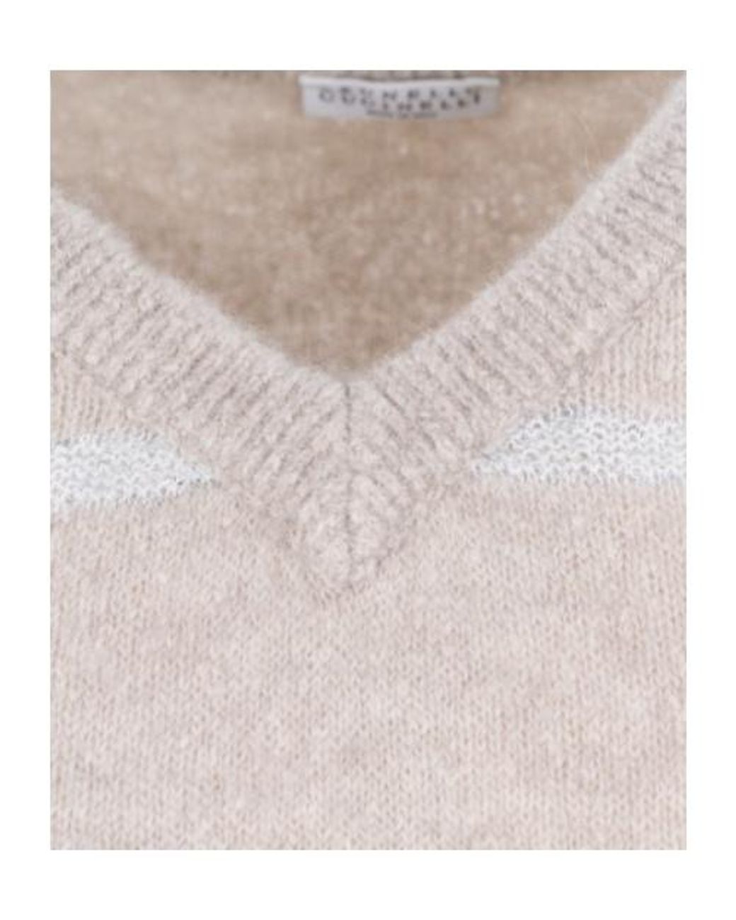 Brunello Cucinelli White Striped Sweater With Sequin Embellishment