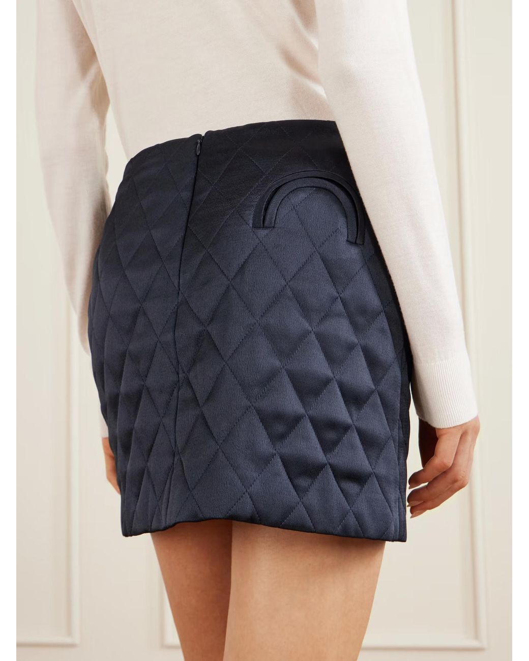 Blazé Milano Blue Novalis Coci Quilted Mini Skirt