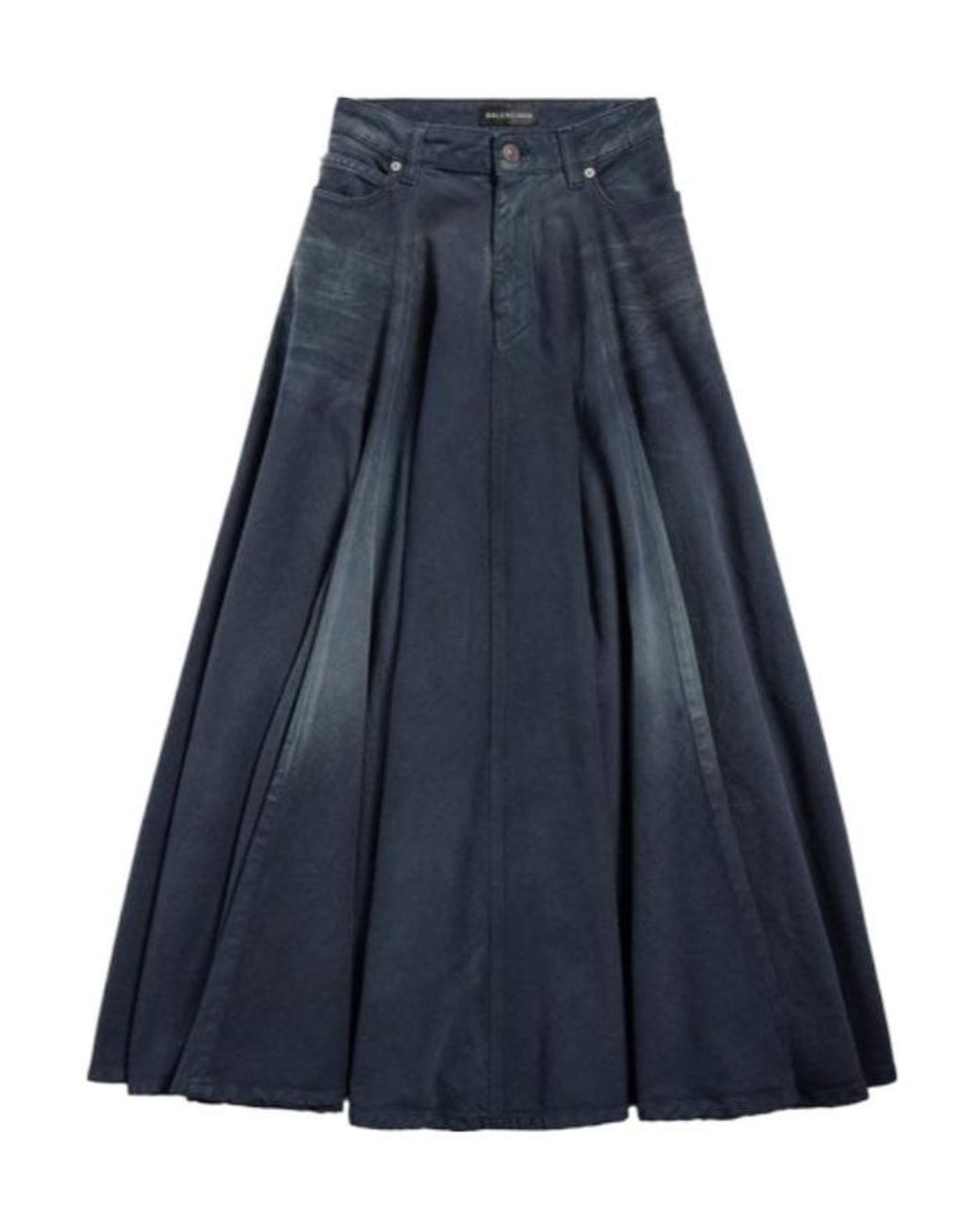 Balenciaga Blue Godet Maxi Skirt