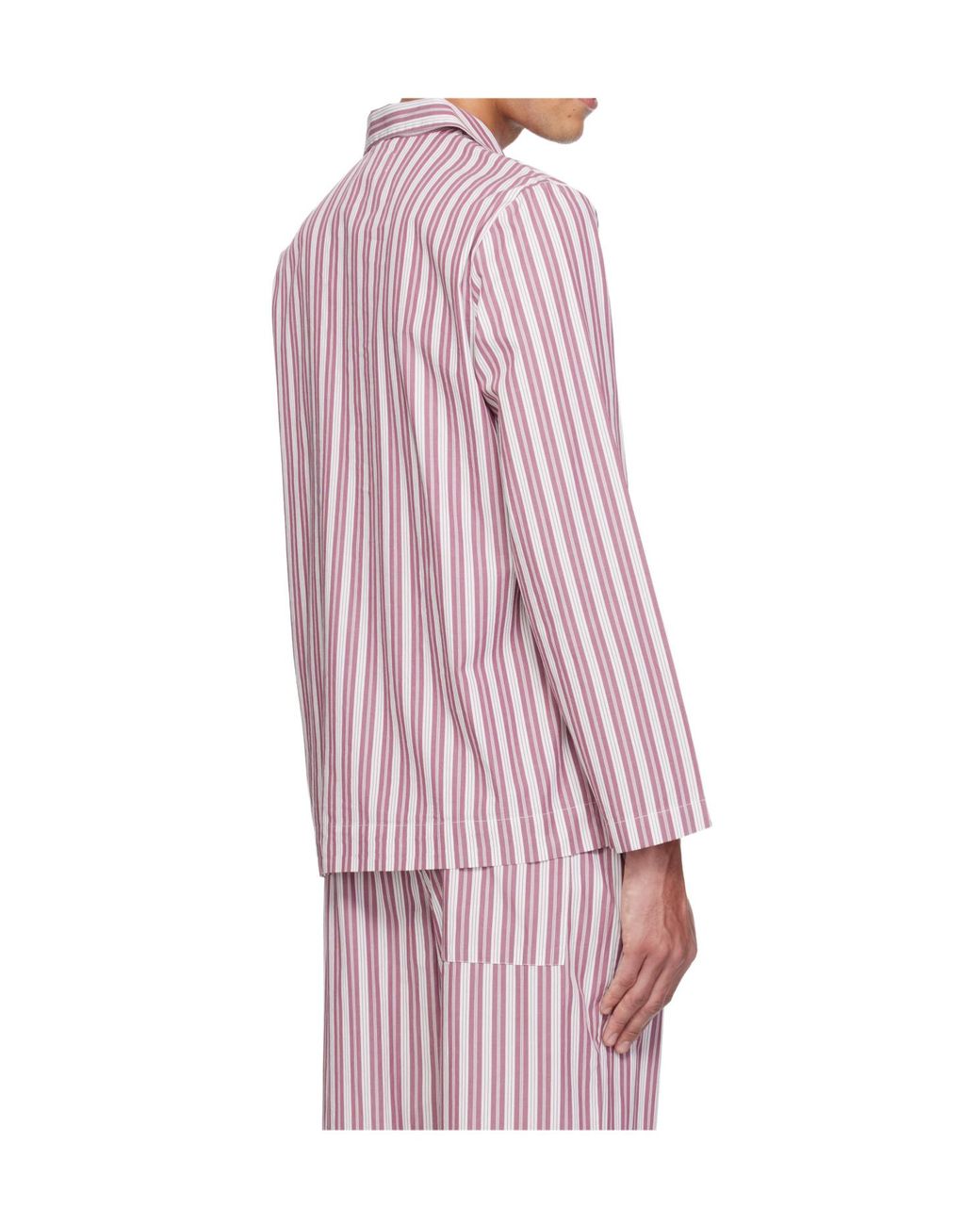 Tekla Pink Striped Pyjamas Shirt for men