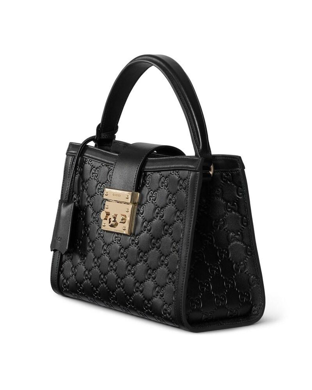 Gucci Black Padlock Medium Top Handle Bag