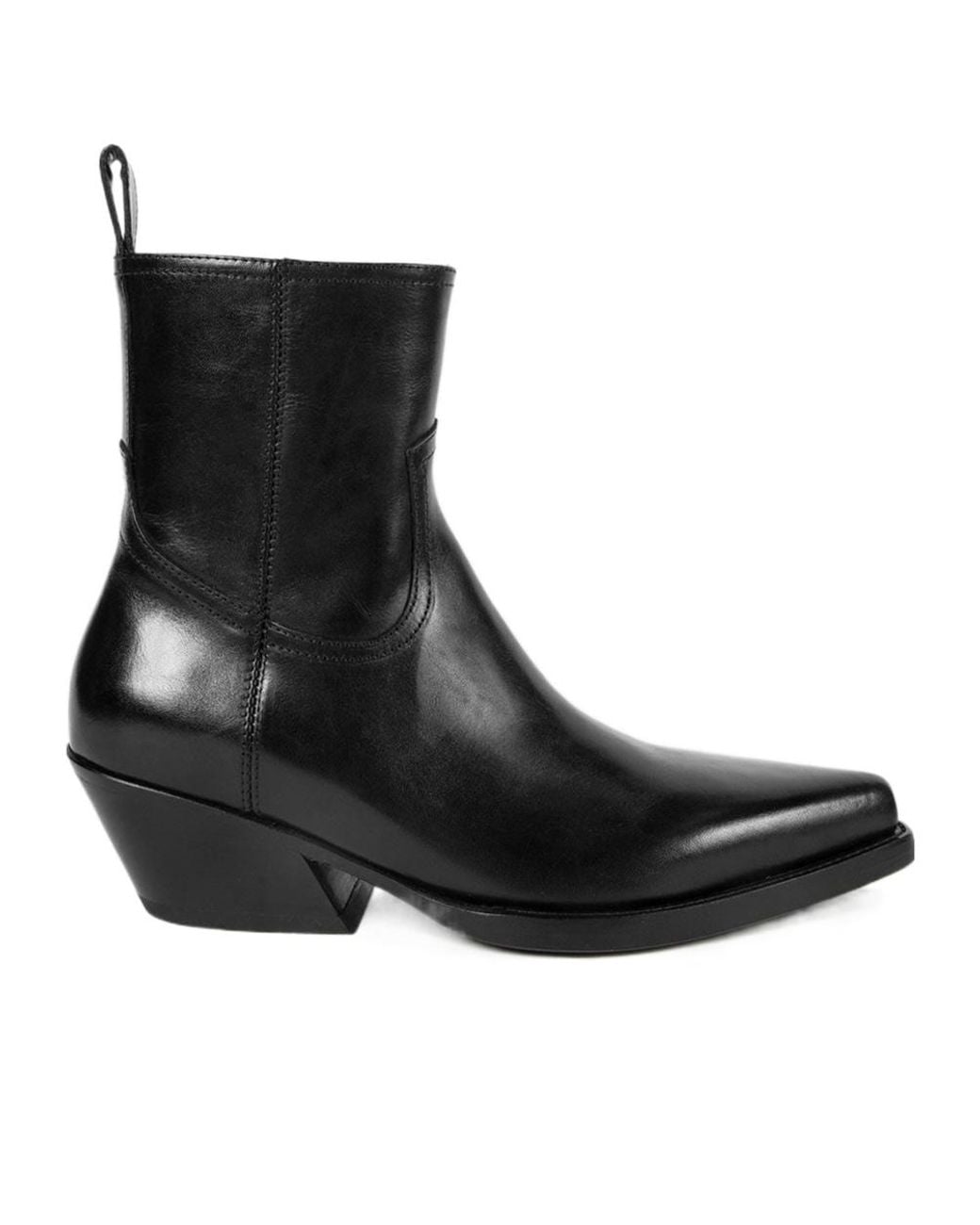 Ann Demeulemeester Black Pointed-Toe Ankle Boots
