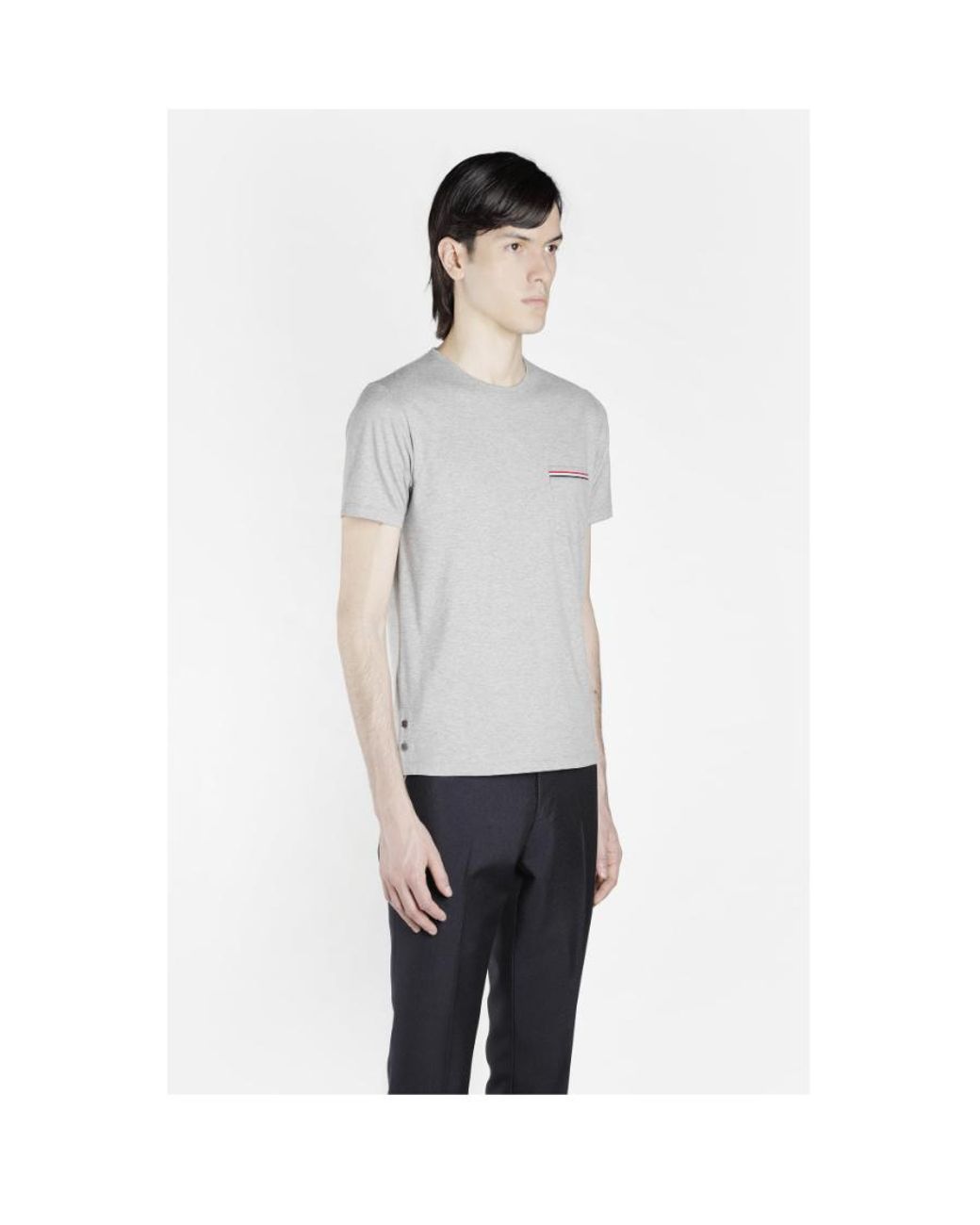 Thom Browne Gray Jersey Pocket T-Shirt for men