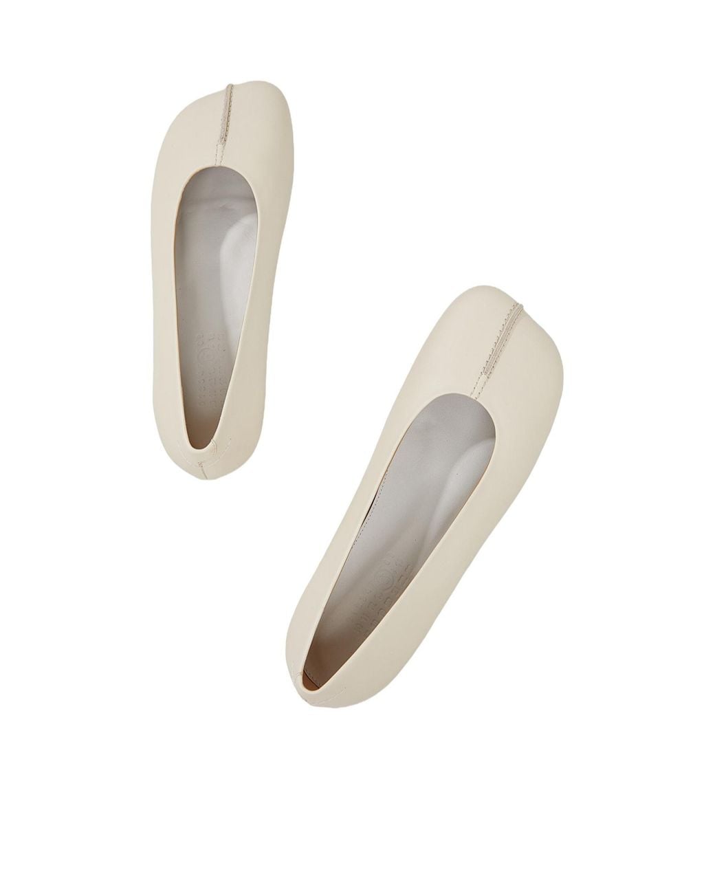 MM6 by Maison Margiela White Stitch-Out Asymmetric Toe Ballerina Shoes