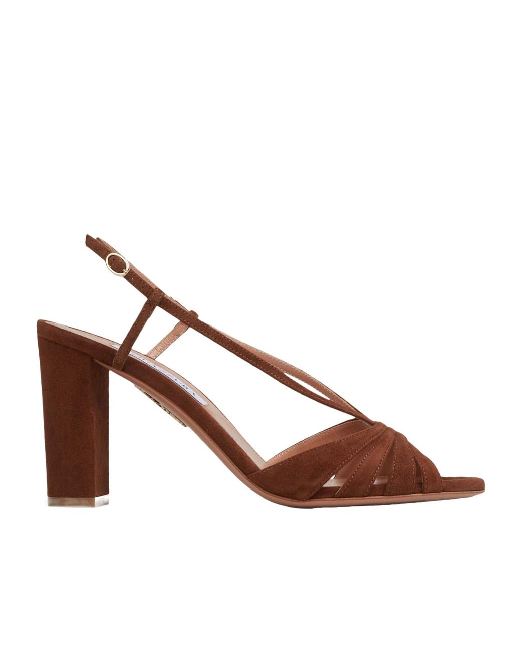 Aquazzura Brown Open-Toe High-Heeled Sandals