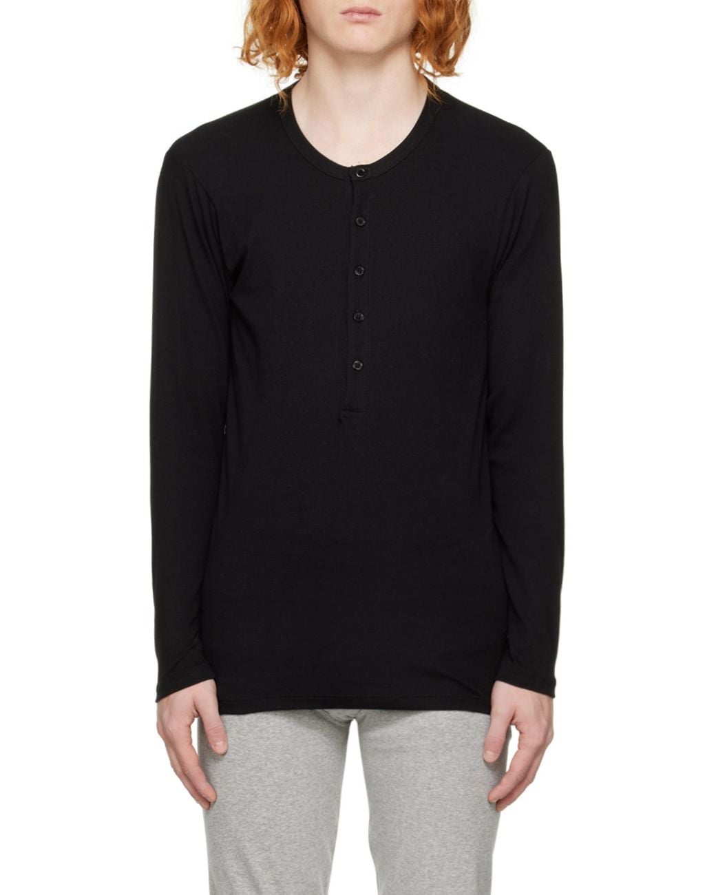 Tom Ford Blue Crewneck Henley Pajama T-Shirt for men