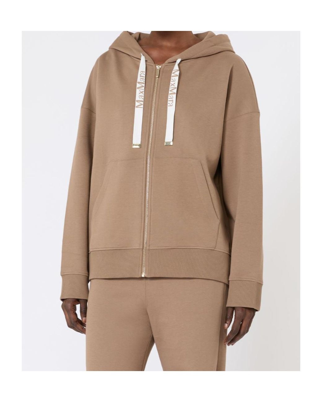 Max Mara Natural 'S Jour Zip-Up Drawstring Hoodie