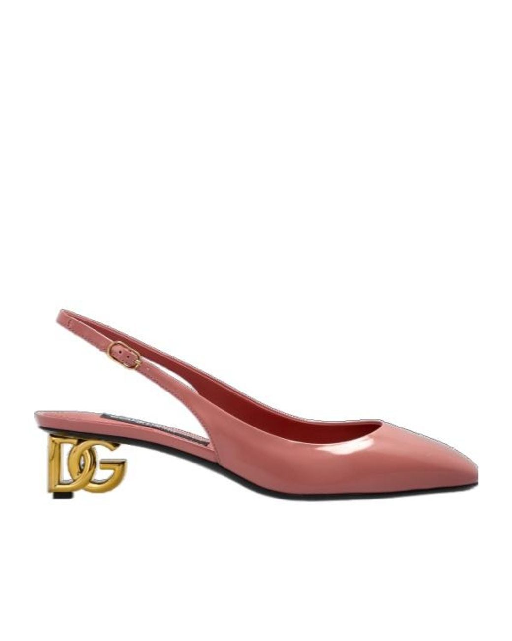 Dolce & Gabbana Pink Square Toe Slingback Pumps