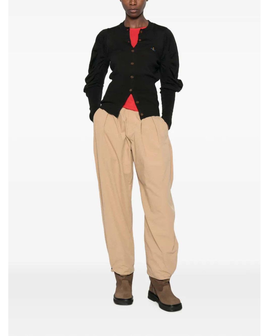 Vivienne Westwood Black Eli Ruched-Sleeve Cardigan