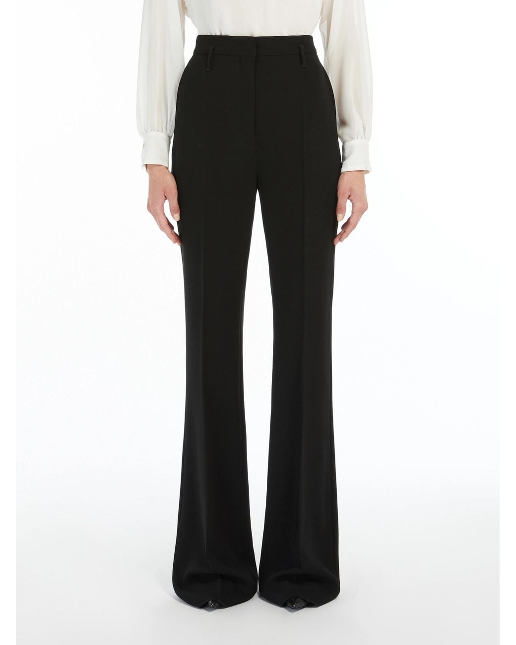 Max Mara Black Studio Flared Cady Trousers