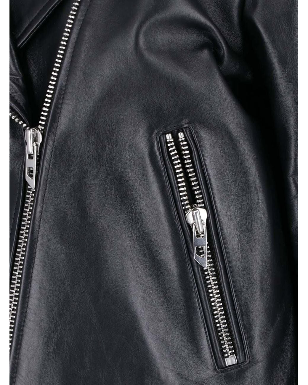 DIESEL Black Cowhide Leather Jacket