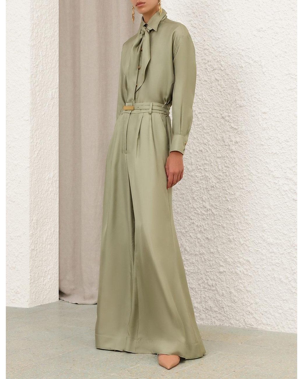 Zimmermann Green Wide Leg Pant