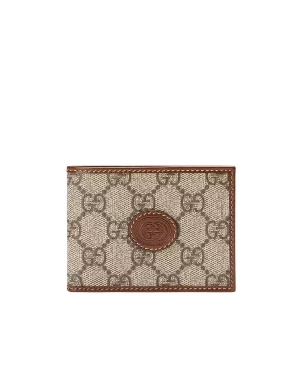 Gucci Natural Printed Logo Folded Wallet for men