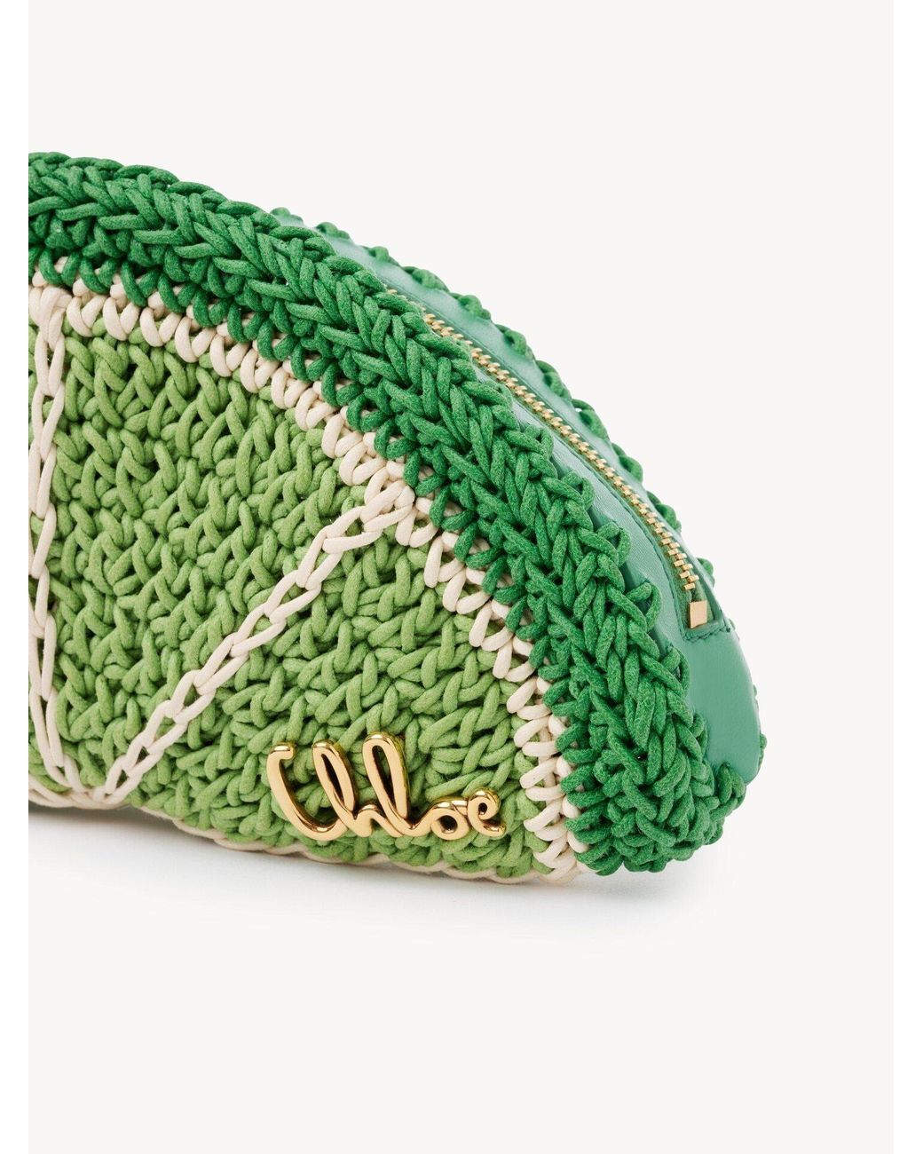 Chloé Green Tropicus Lime Slice Crochet Clutch Bag