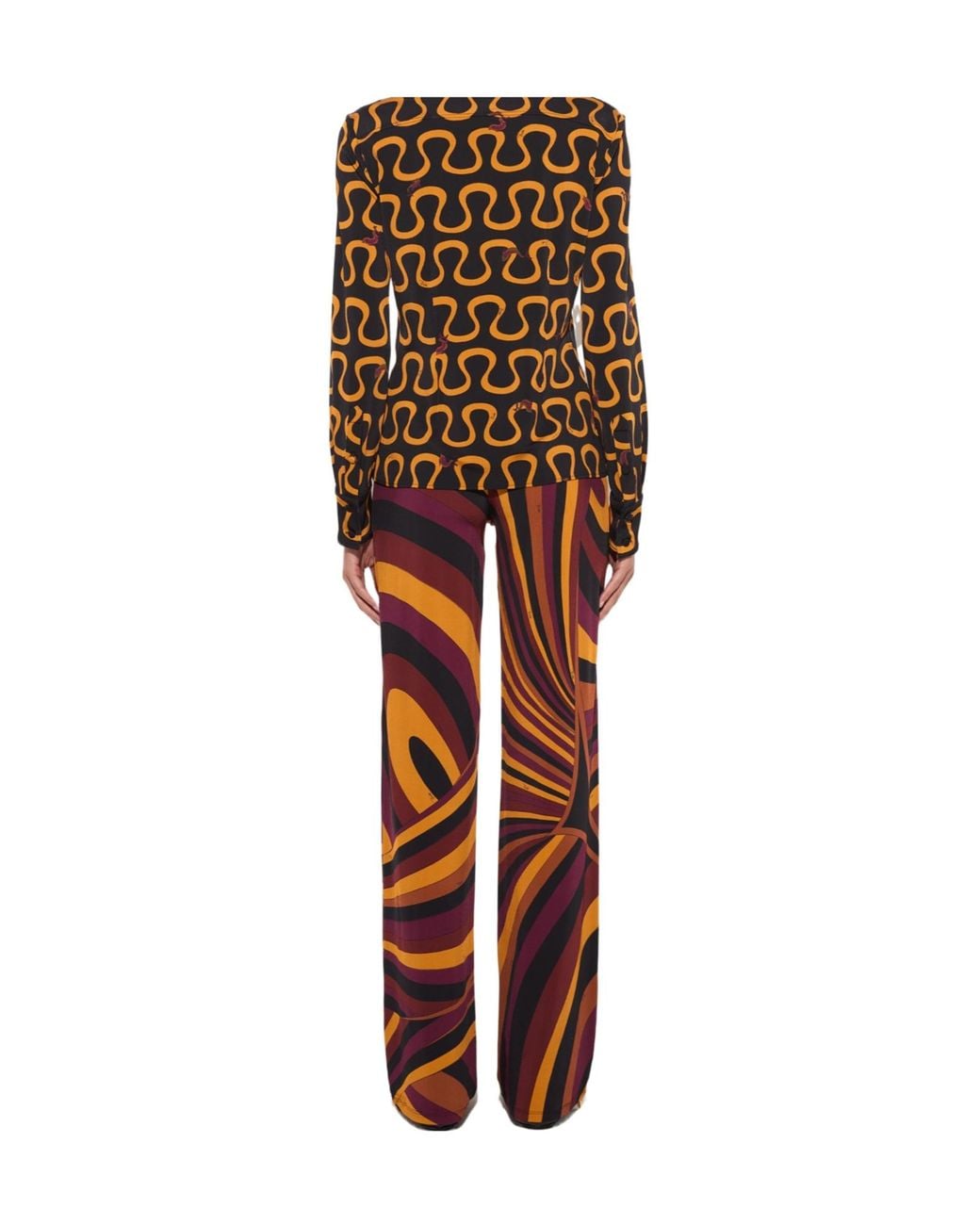 Emilio Pucci Red Pucci Jersey Printed Pants