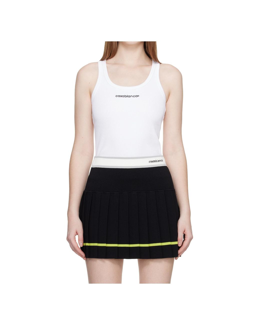 Casablanca White Ribbed Knit Vest