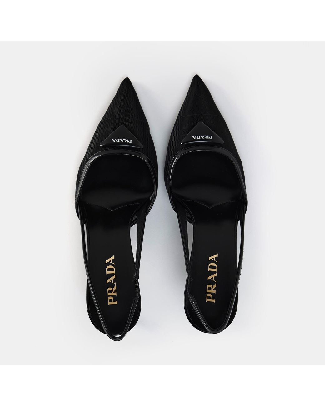 Prada Black Mesh Slingbacks