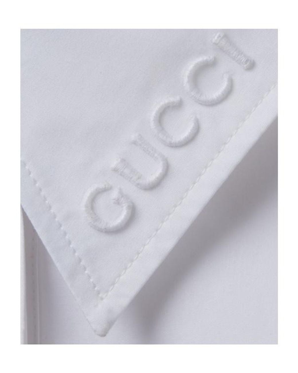 Gucci White Collared Long-Sleeve Shirt
