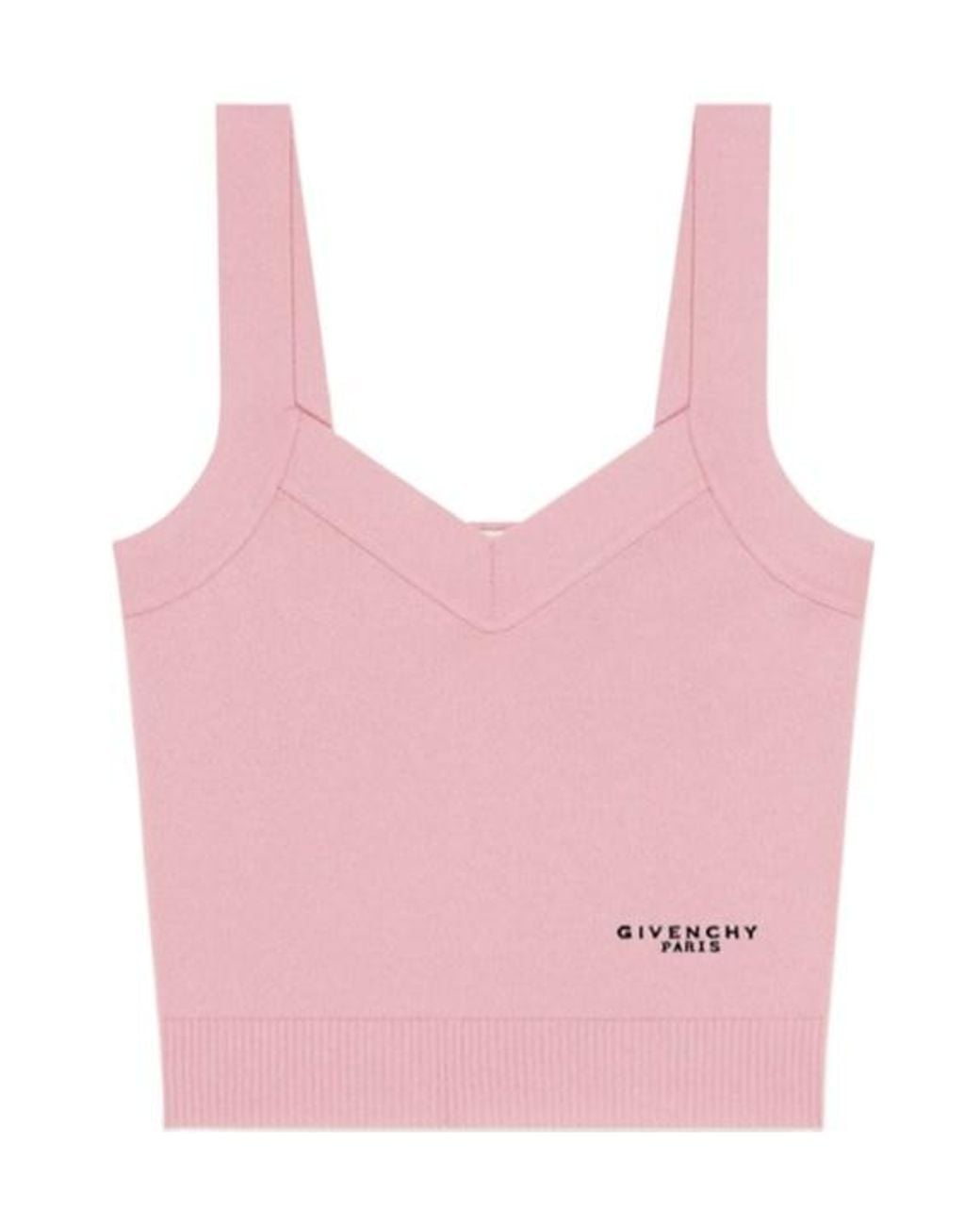 Givenchy Pink V-Neck Ribbed Tank Top