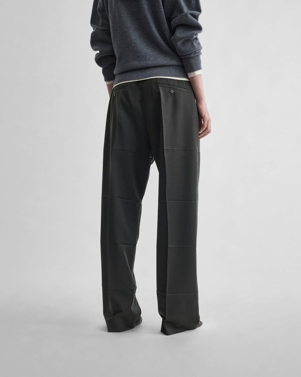 Phoebe Philo Gray Pleated Casual Trousers