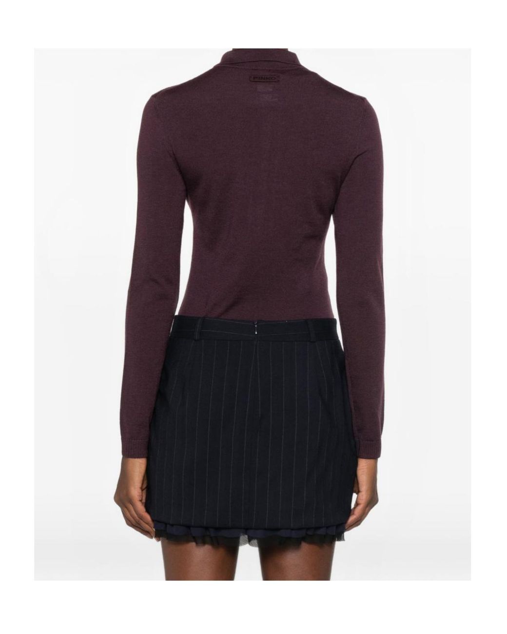 Pinko Purple Long-Sleeve Buttoned Bodysuit