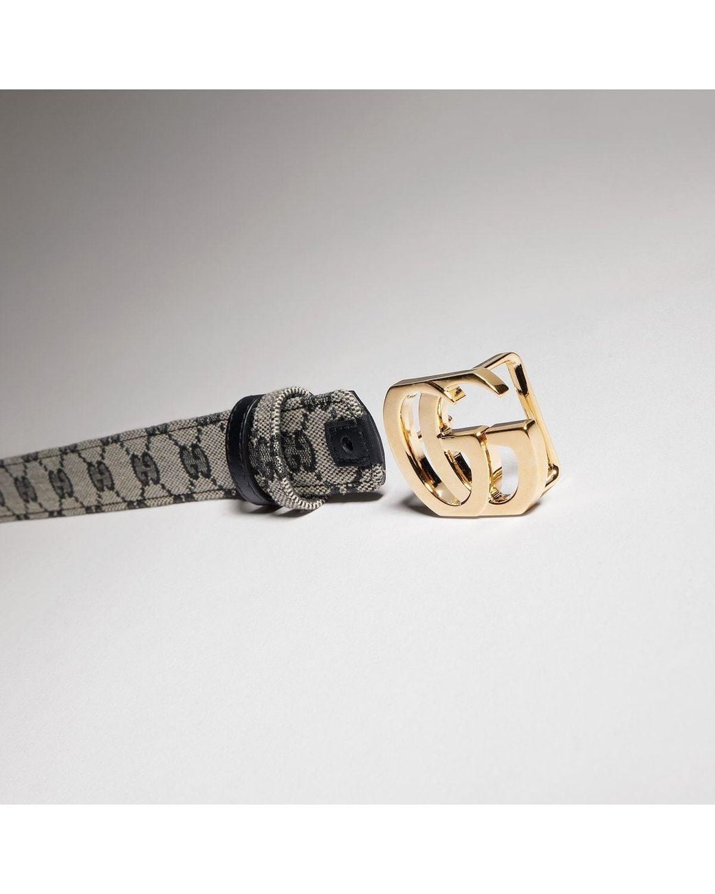 Gucci White Reversible Cut Gg Marmont Belt