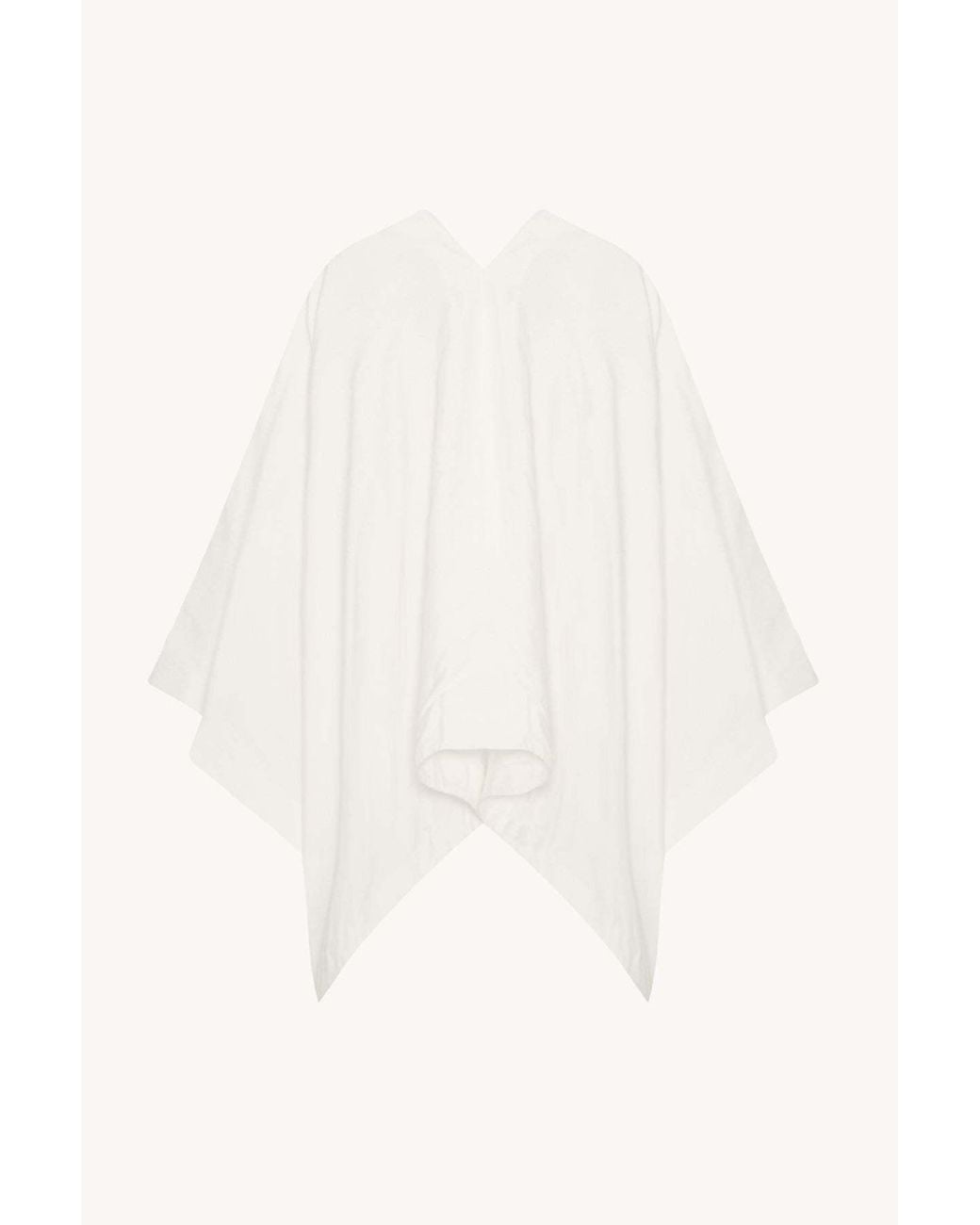 The Row White V-Neck Asymmetric Top