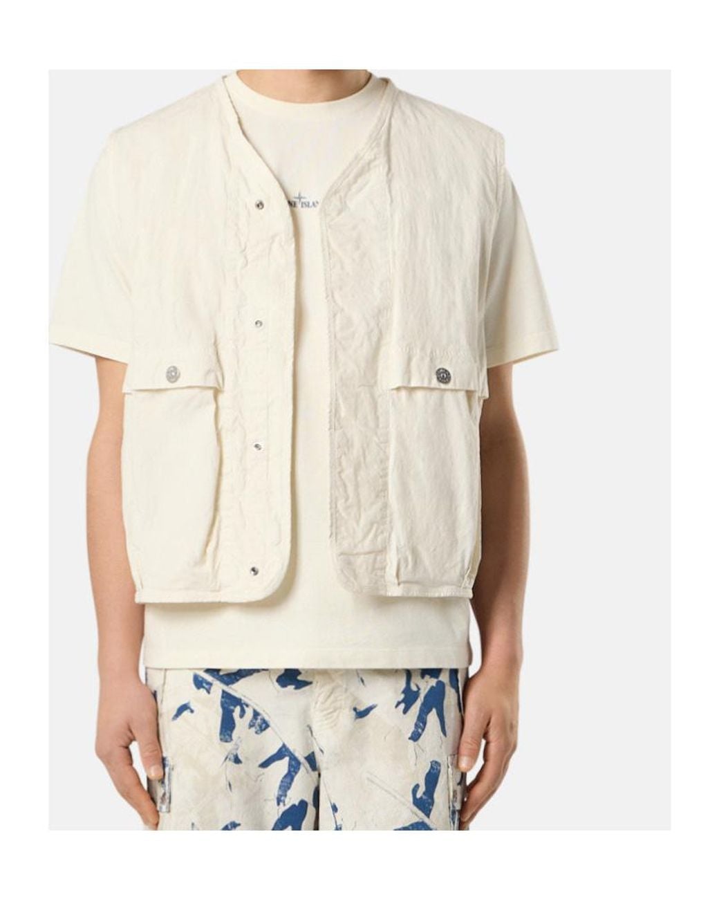 Stone Island Natural Logo-Patch Gilet for men