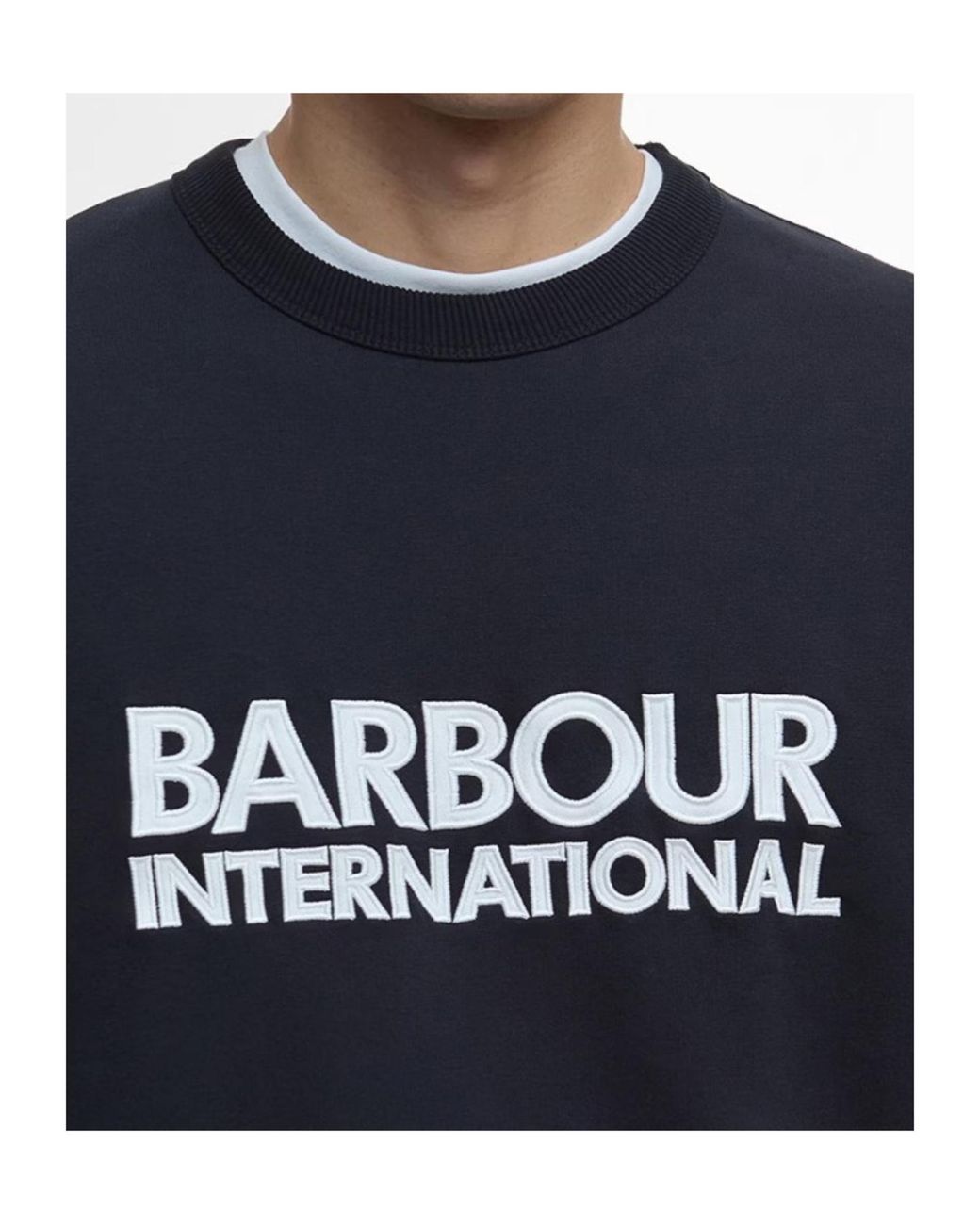 Barbour Black Crew Neck Logo Sweatshirt for men