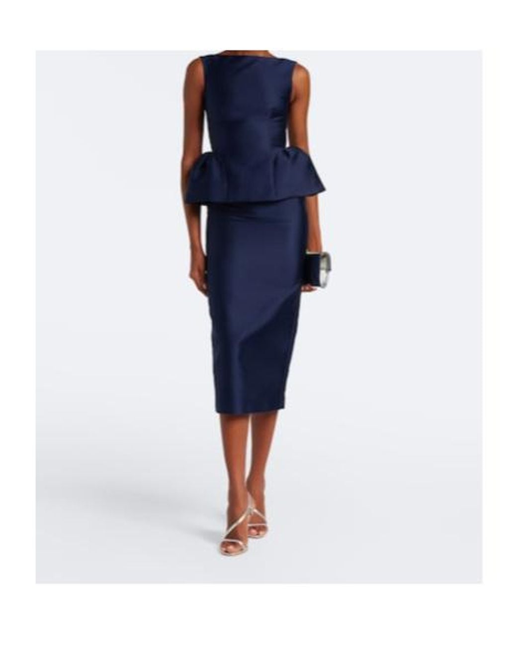 Roland Mouret Blue Peplum Taffeta Cocktail Dress