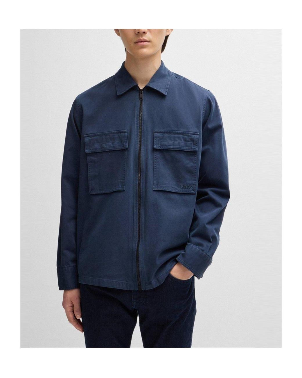 Boss Blue Minimalist Casual Jacket for men