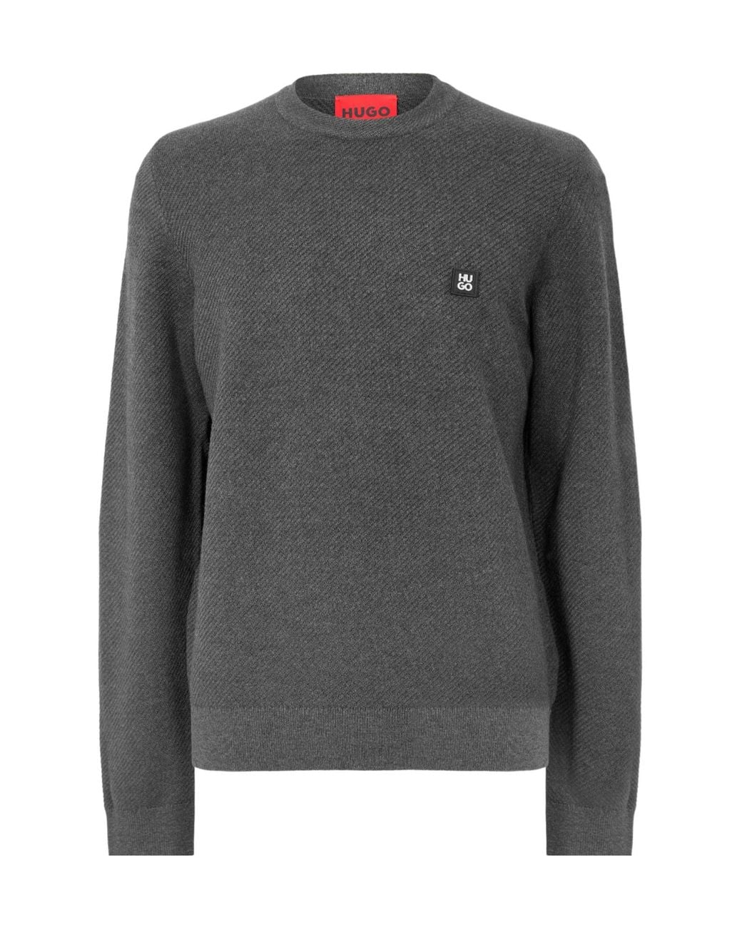 Boss Black Crew-Neck Knit Sweater for men