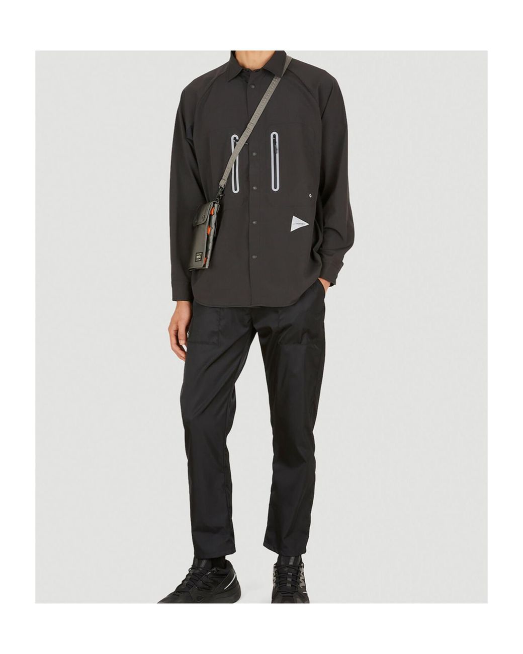 And Wander Black Zip Detailed Shirt for men