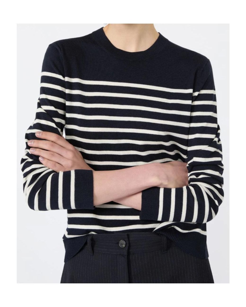Weekend by Maxmara Blue Silk And Wool Yarn Sweater