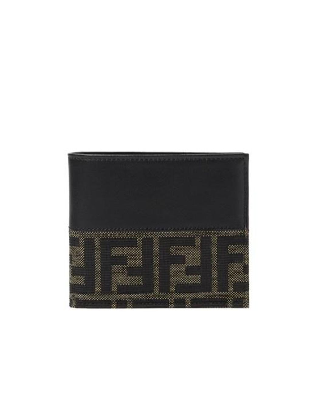 Fendi Black Ff Jacquard Bi-Fold Wallet for men