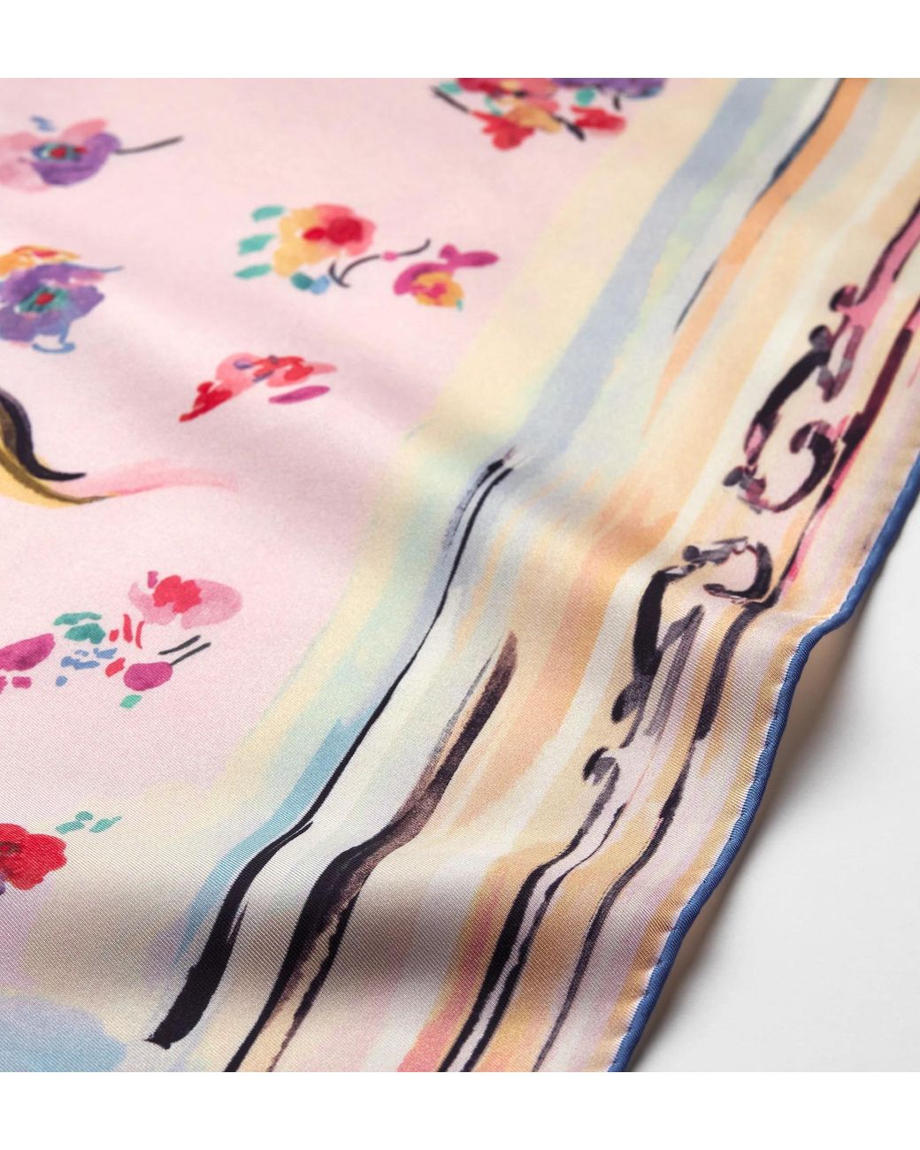 Dior Pink Iviera Floral Portrait 70 Square Scarf