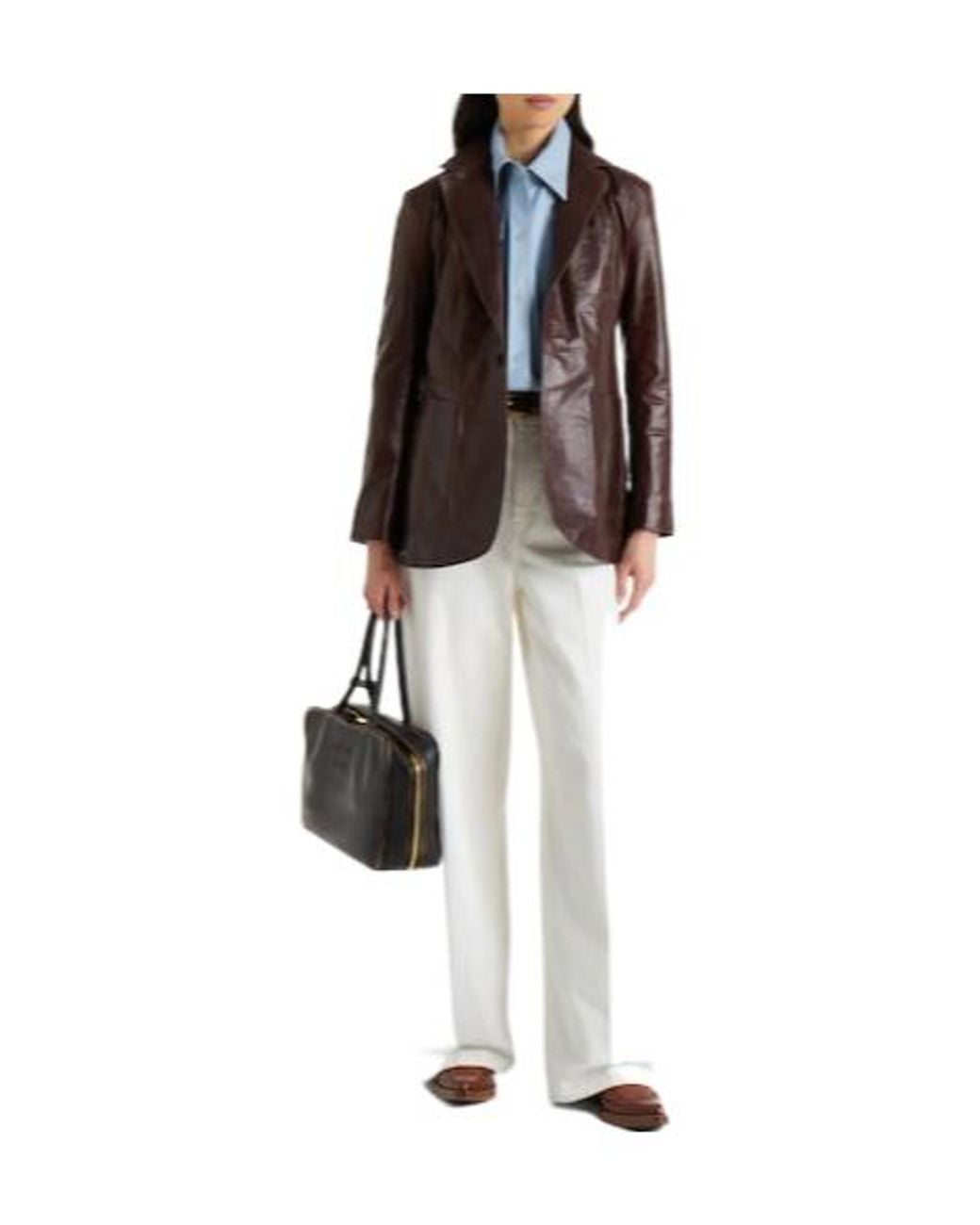 Polo Ralph Lauren Brown Minimal Casual Leather Jacket