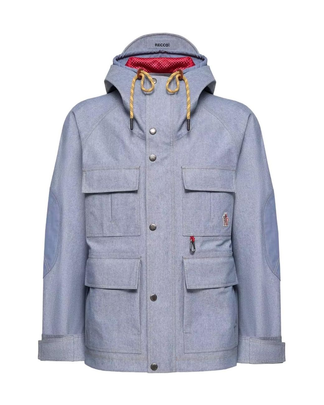 Moncler Blue Grenoble Ajaccio Chambray Hooded Field Jacket for men