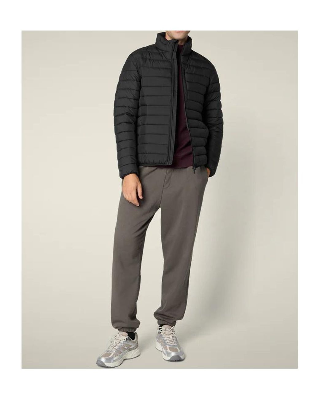 Save The Duck Black Zip-Up Down Jacket for men