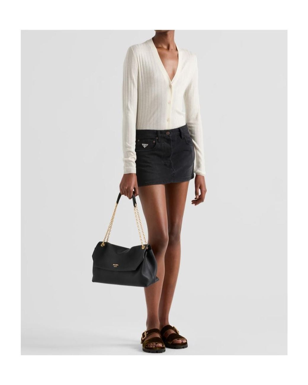 Prada White Cashmere And Silk Cardigan