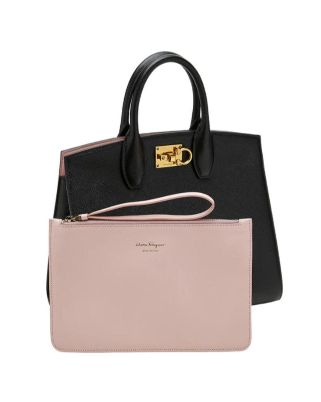 Ferragamo Black Ferragamo Studio Box Medium Top Handle Bag