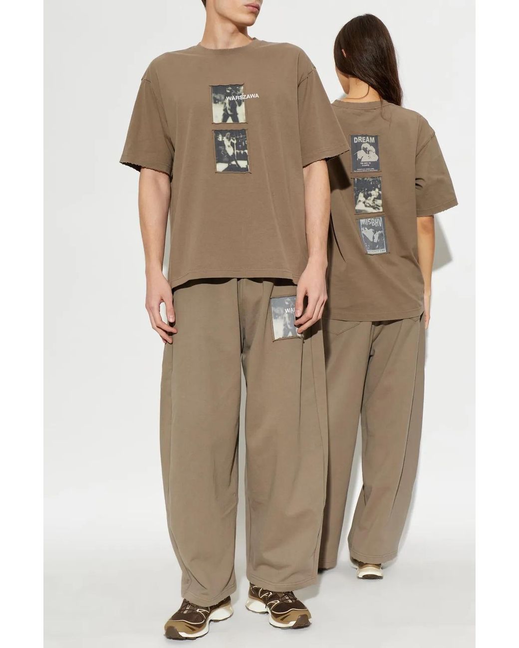 M I S B H V Natural Warszawa Patched T-Shirt for men