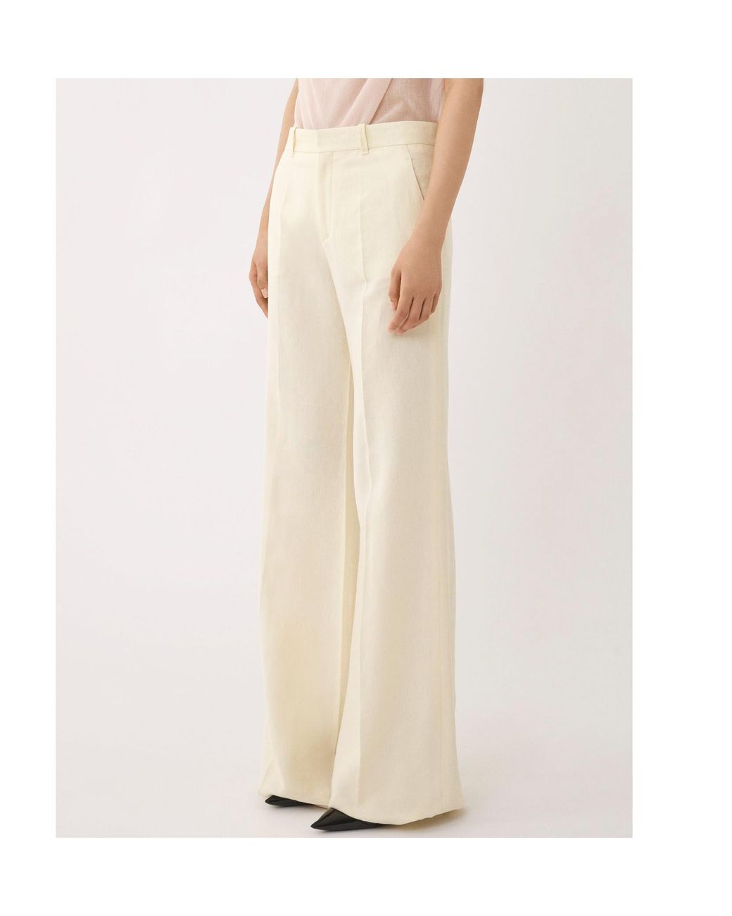 Chloé White Chloé Wide-Leg Tailored Trousers