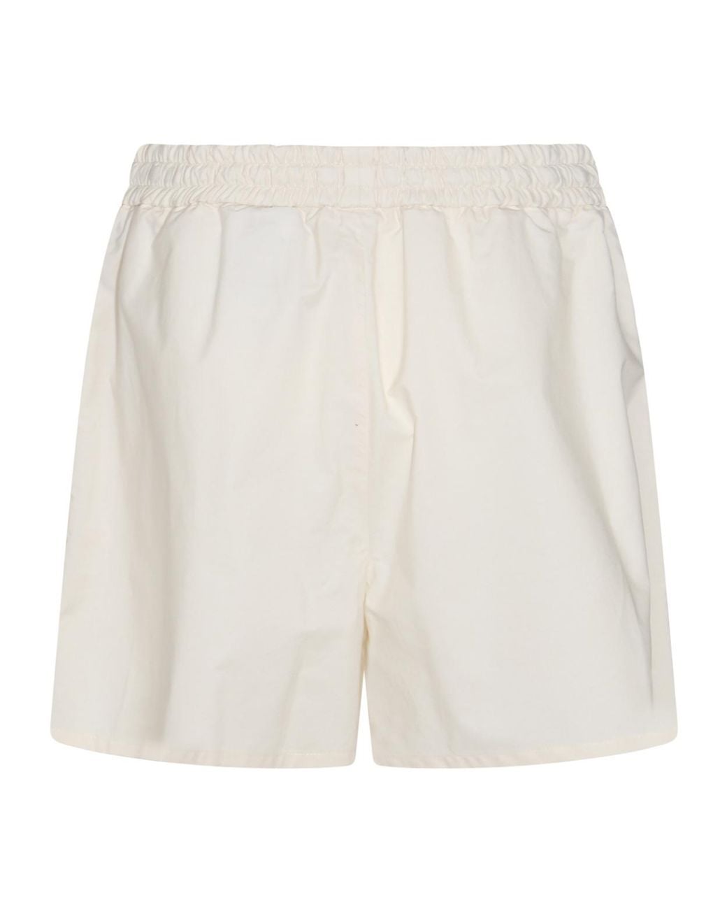 Moncler White Elastic Waistband Flared Shorts
